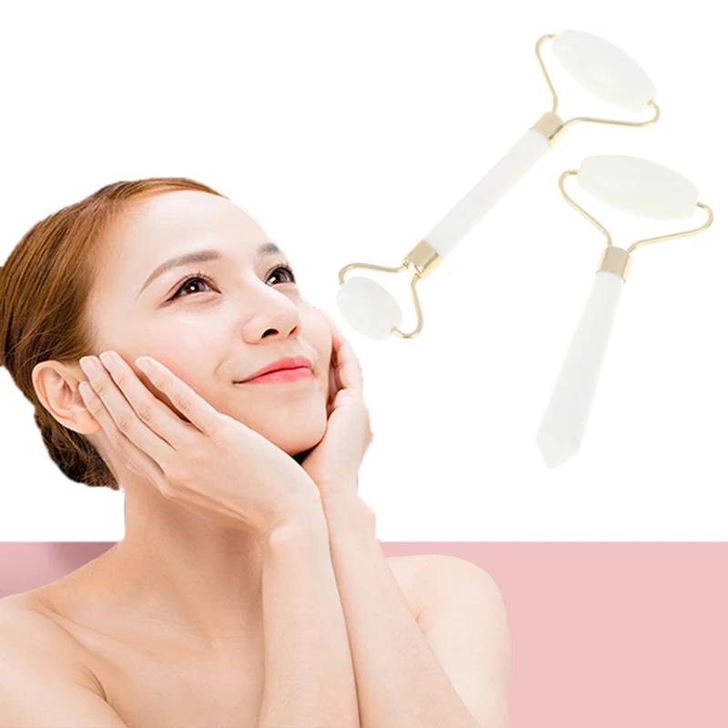 

Белый нефритовый ролик-массажер для ухода за кожей лица Поднимите Натуральный камень роликовый лицевой для похудения Чин уход за лицом ухо...