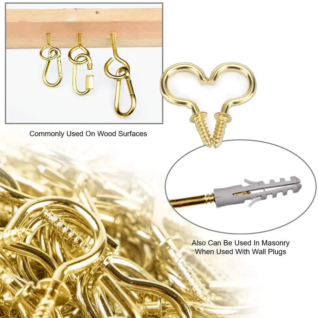 50 шт 1/2 5/8 3/4 дюйма латунные покрытые плечиками крючки для кружек винтовые
