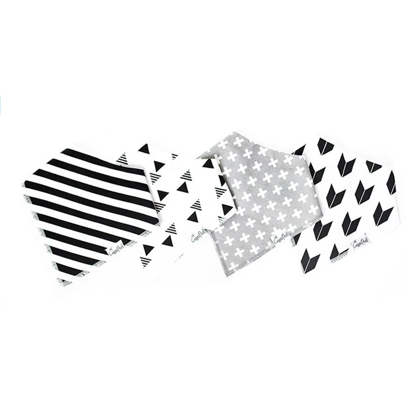 

4Pcs Kids Baby Bibs For Boy&Girl Burp Cloths Waterproof Dribble Bibs Bandanas