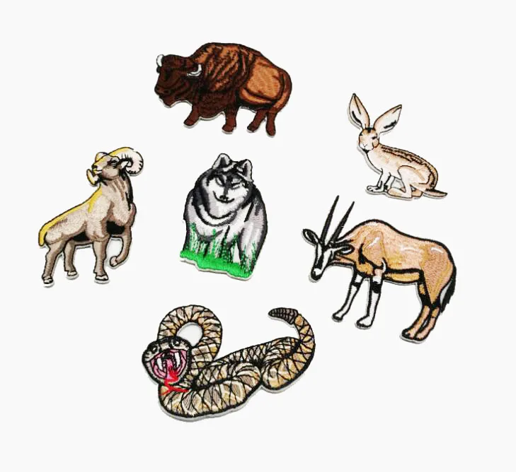 Динозавр гладить на нашивки значки дикой природы ткань Antelope под змеиную кожу