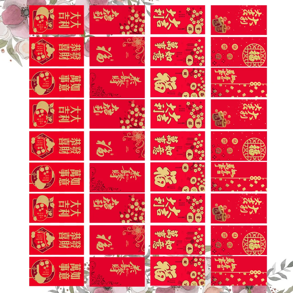

Праздничные красные конверты в китайском стиле ретро, подарочные конверты для денег, красные пакеты для нового года 2020 года (смешанный стил...