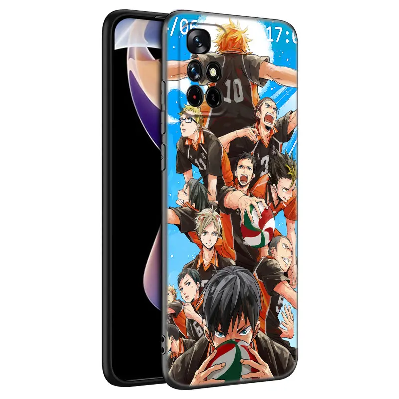 Anime Haikyu Phone Case For Xiaomi Redmi Note 11 10 9 8 T Pro 10S 5G 9A 9C 9S Soft TPU Black Cover Coque Funda images - 6