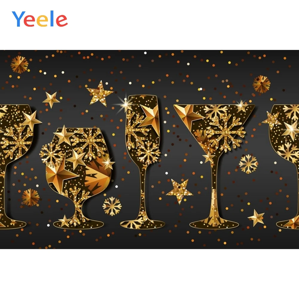 Yeele принцесса Счастливый День Рождения фотография фоны Золотой вино очки снег