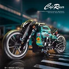 Технический мотоцикл автомобиль MOC модель строительные блоки город скорость гоночный автомобиль мотоцикл автомобиль Кирпичи игрушки для детей мальчик