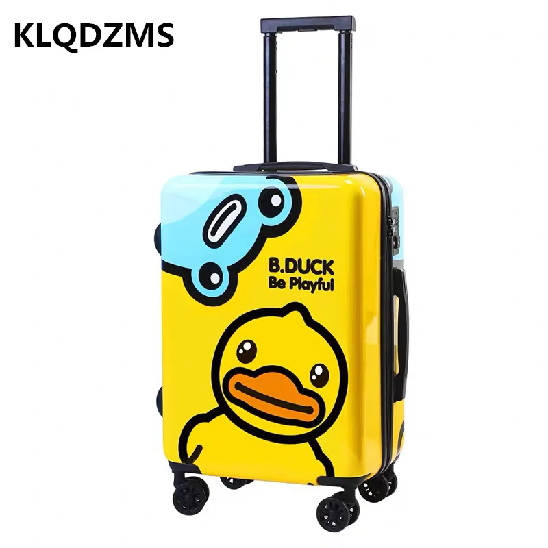 KLQDZMS Kids Luggage 20 Inch Cute Spinner Rolling Boy Girls Carry On Cabin Suitcase Children Trolley Case | Багаж и сумки