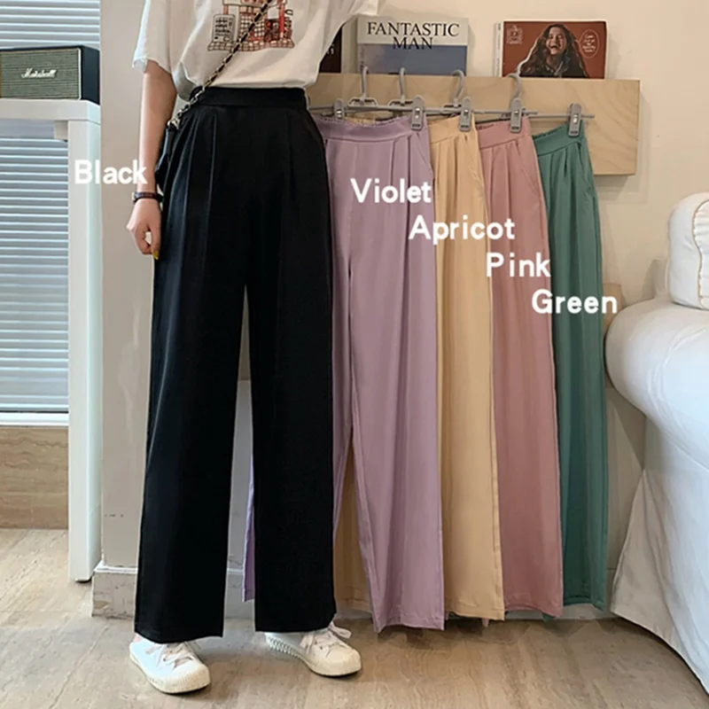 

Casual Pants Women Summer New Loose Drape Pants Wide Leg Pants All-match Suit Pants Trousers High Waist Straight Office Lady