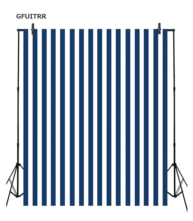 GFUITRR Темно-синие и белыми полосами фон для фотосъемки детских празднований дня