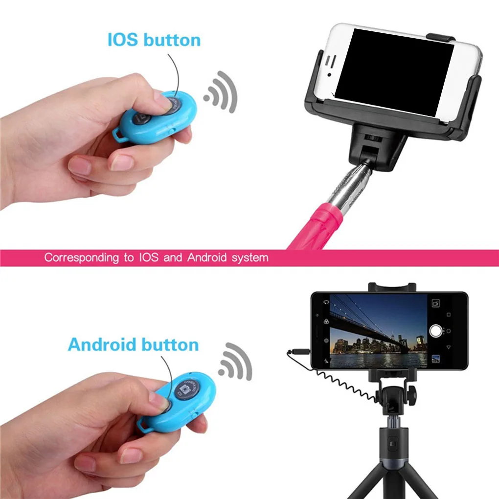 

Bluetooth Remote Control Button Wireless Controller Self-Timer Camera Stick Shutter Release Phone Monopod Selfie for ios