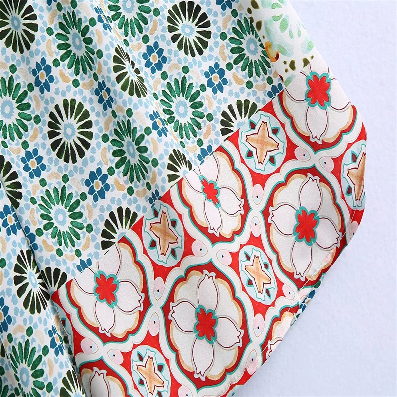 

Summer Women Print Bermuda Shorts Za 2021 Casual High Elastic Waist Shorts Chic Adjustable Drawstring Irregular Hem Woman Shorts