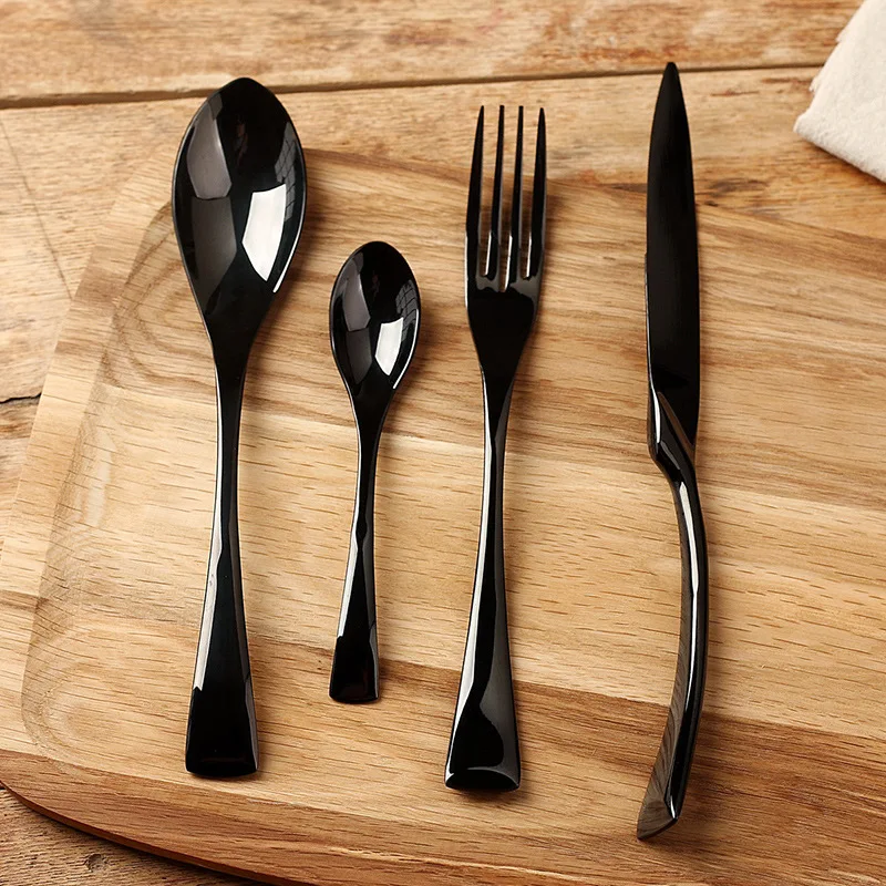 

Knife Fork Spoon Set Dinnerware Portable Printed Stainless Steel Spoon Fork Steak Knife Travel Cutlery Tableware Food Supplies