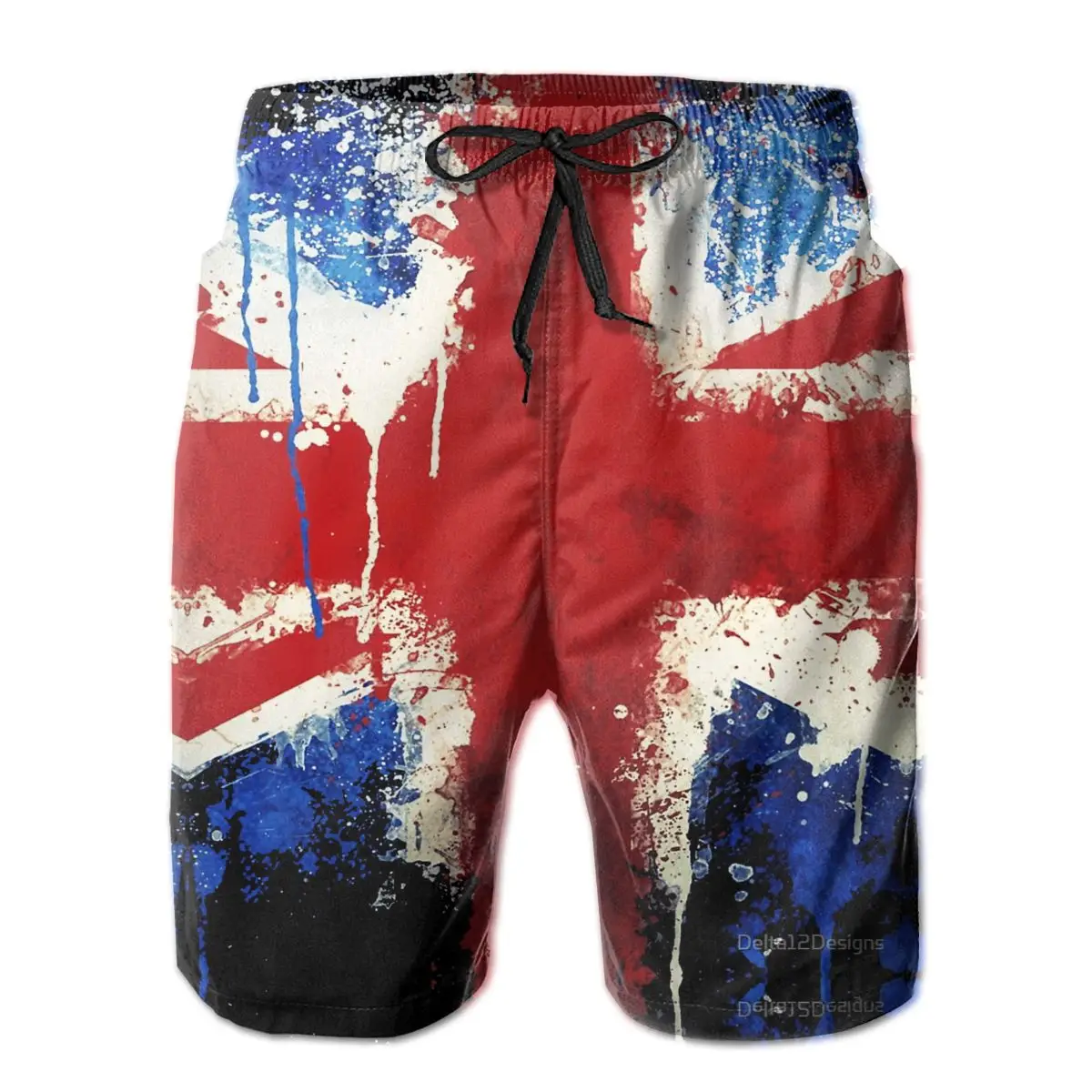 

R333 basketball Splattered Union Jack Short Breathable Quick Dry Funny Novelty Hawaii Pants