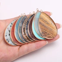 natural stone pendants water drop shaped semi precious stone pendant for diy jewelry making size 37x55mm