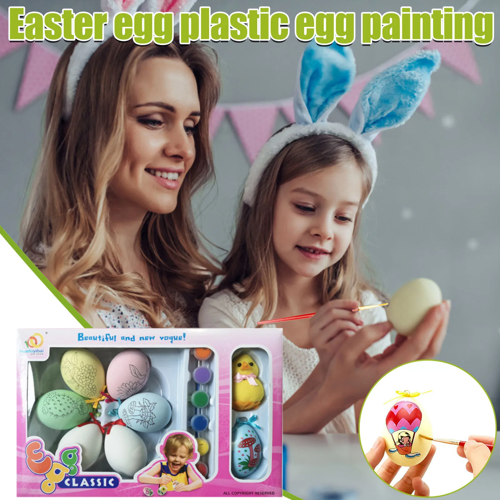 

Easter Children DIY Cartoon Doodle Ball Creative Hand-painted Graffiti Toy Set Decorations Christmas Home Ornaments Toy Gift