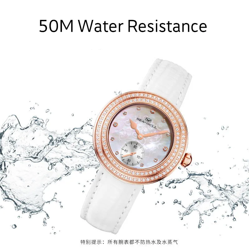 2021 New Seagull Watch Women's Fashion Mechanical Watch Diamond Retro Belt Waterproof Watch Female 719.751L enlarge