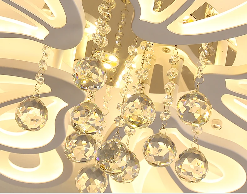

White Acrylic Modern Chandelier Lights For Living Room Bedroom remote control Led indoor Lamp Home dimmable Lighting Fixtures de