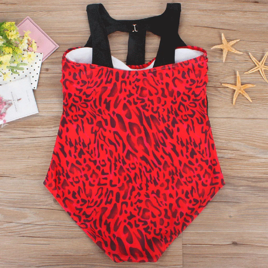 SAGACE женский купальник большого размера с выбитым леопардовым принтом в стиле