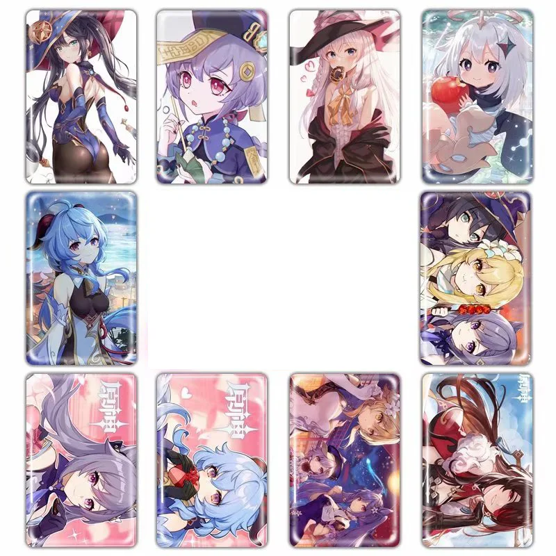 

5.4x8.5cm 10pcs Cartoon Stickers of Genshin Impact Lumine Aether Jean Gunnhildr Amber Card Stickers