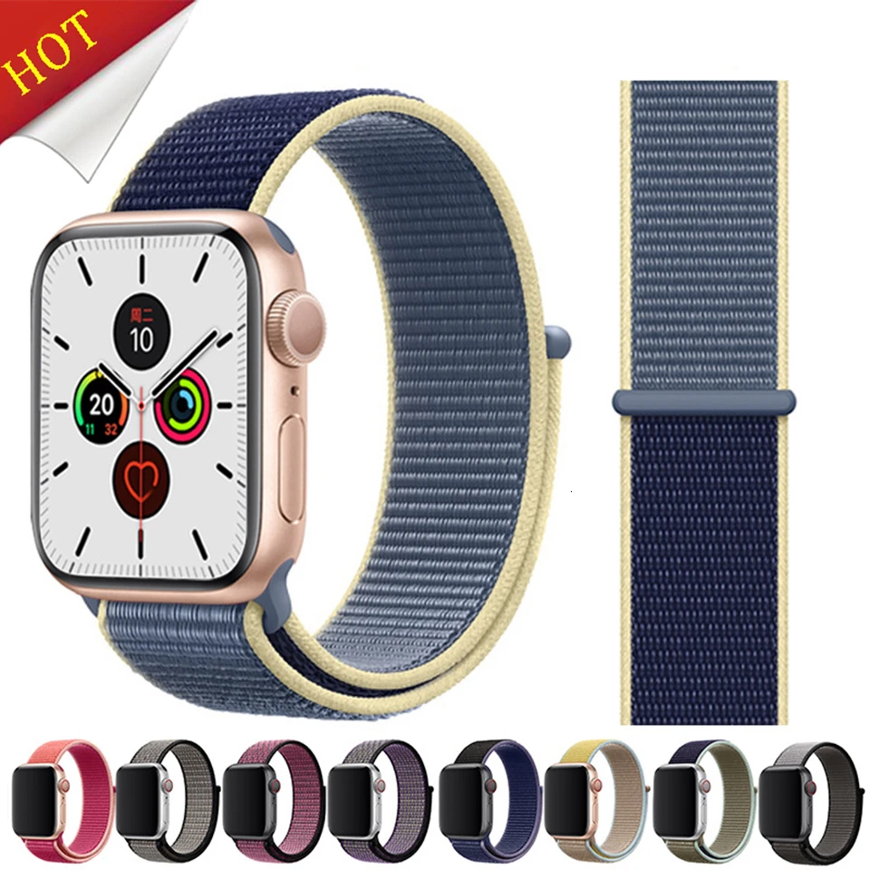Спортивный ремешок для Apple Watch 42 мм 38 мм ремешок для часов 4 44 мм 40 мм Iwatch Серия 3 2 1 нейлоновый браслет дышащие аксессуары