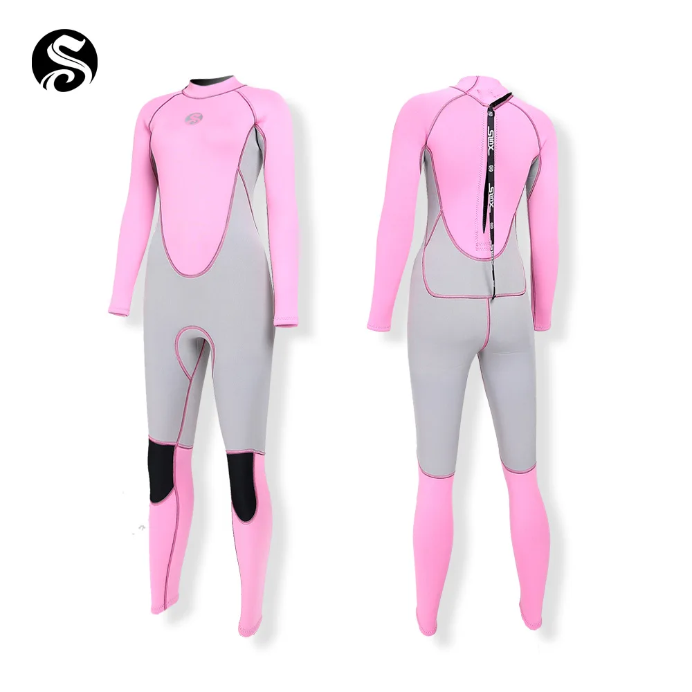 Неопреновый цельный Женский гидрокостюм 3 мм с застежкой-молнией сзади цветной