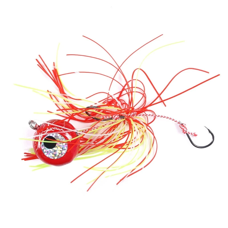 

Jig Saltwater Fishing Lure Jighead Lead Sea Boating Bait Grub Shrimp Skirt Bait