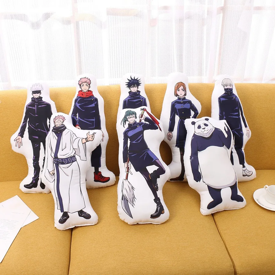 

50cm Anime Jujutsu Kaisen Gojo Satoru Itadori Yuji Fushiguro Megumi Humanoid Plush Pillow Doll Cushion Sofa Cushion