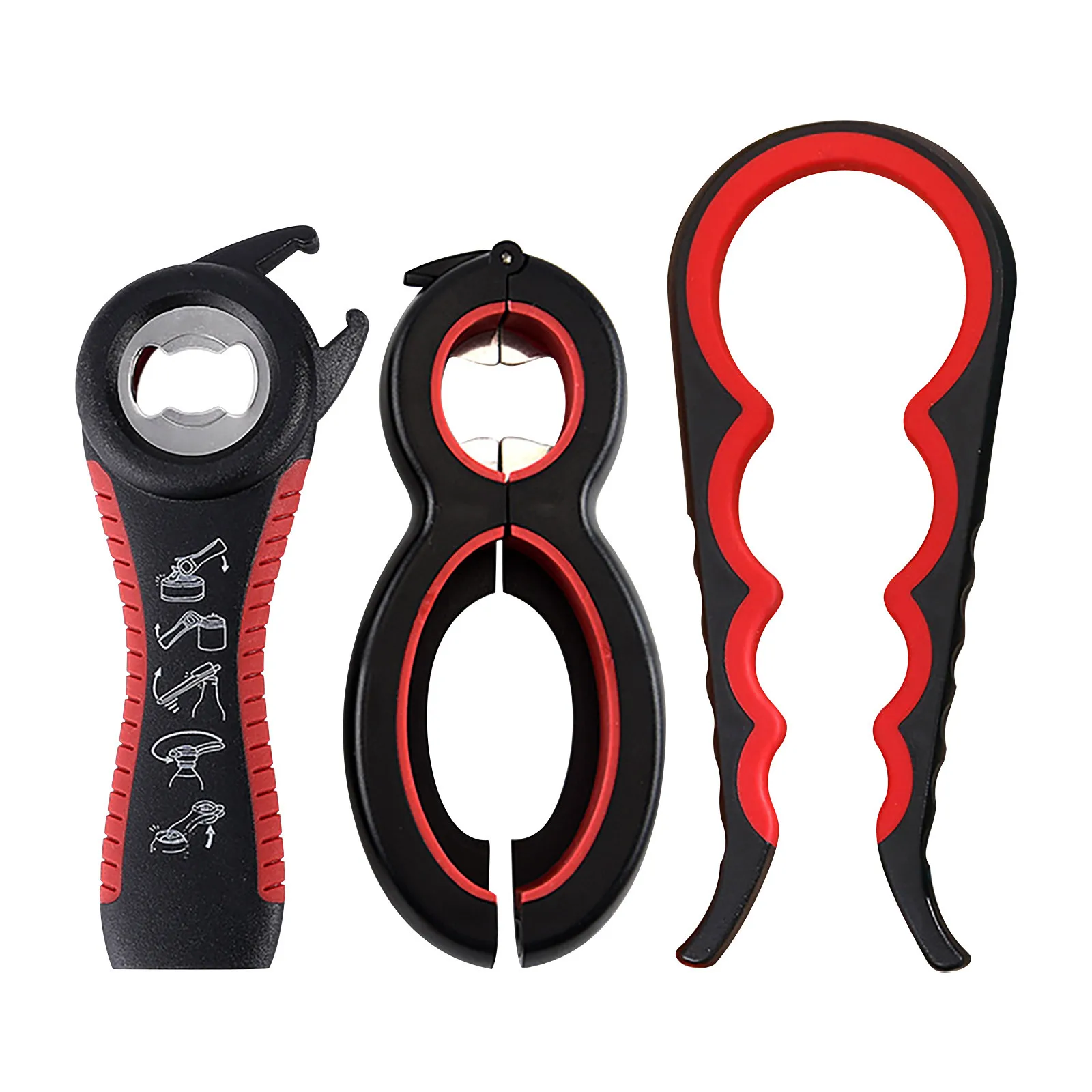 

Набор многофункциональных консервных ножей, 4, 5 и 6 в 1, с силиконовой ручкой, легко использовать для детей