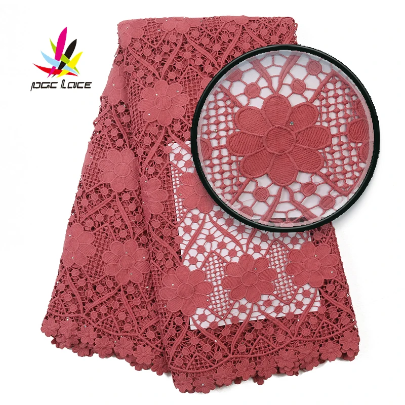 Дубайский шнур кружева хлопок Швейцарский розовый цвет женский стиль элегантный