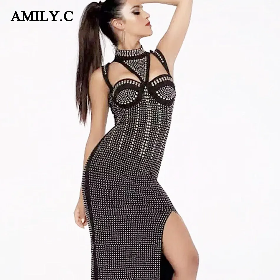 Amily.c 2020 Новое весеннее женское платье с высоким воротом сексуальное облегающее