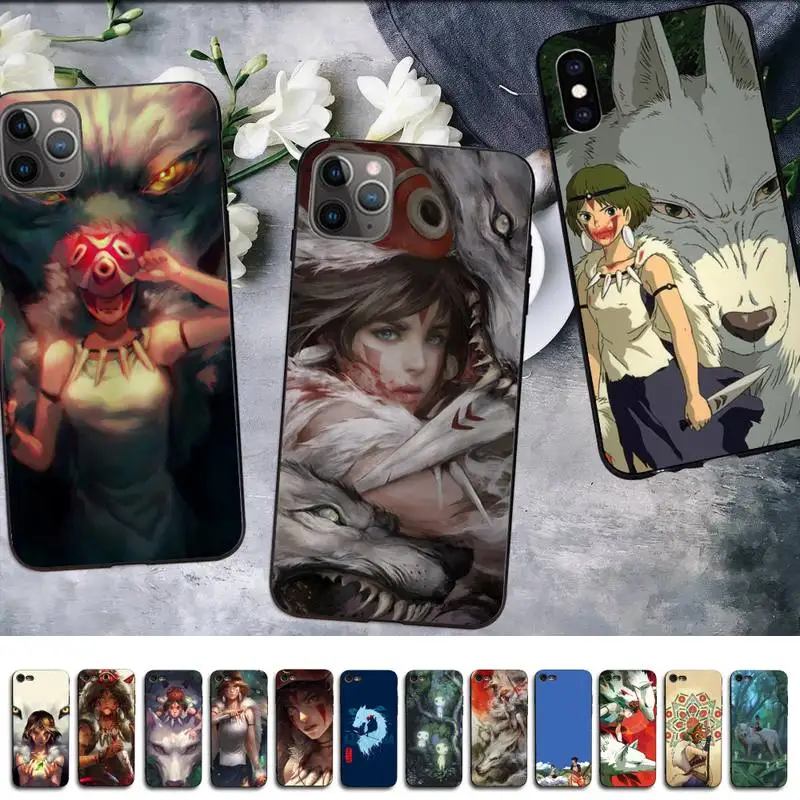 

MaiYaCa Japanese Anime Princess Mononoke Phone Case for iPhone 11 12 13 mini pro XS MAX 8 7 6 6S Plus X 5S SE 2020 XR case