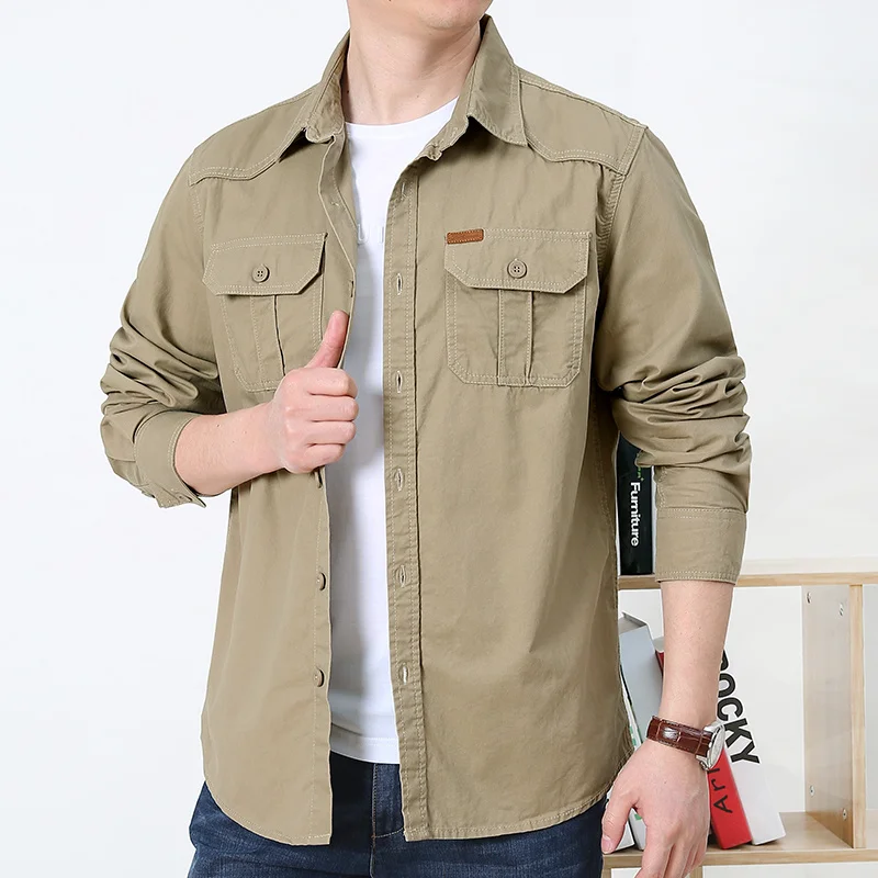 2022 Long-sleeved Shirts Men's Clothing Dress Collared Shirts Business For Men Top Shirts Social Blouse  Oversized Male Clothes