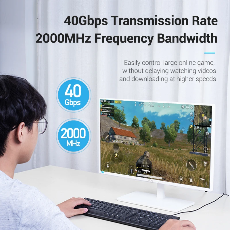 Ethernet кабель Vention Cat8 40 гбит/с RJ45 сетевой Cat 8 SSTP соединительный шнур для пк модемного