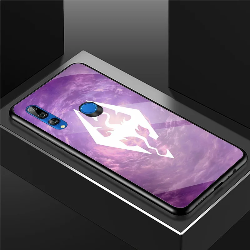 Skyrim логотип DIY Роскошный чехол из закаленного стекла для телефона Huawei Honor 30 20 10 Lite