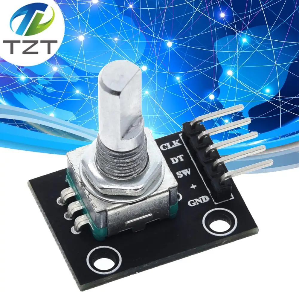 TZT 360 градусов Поворотный модуль кодировщика для Arduino Кирпич Датчик переключатель макетная плата KY-040 с контактами