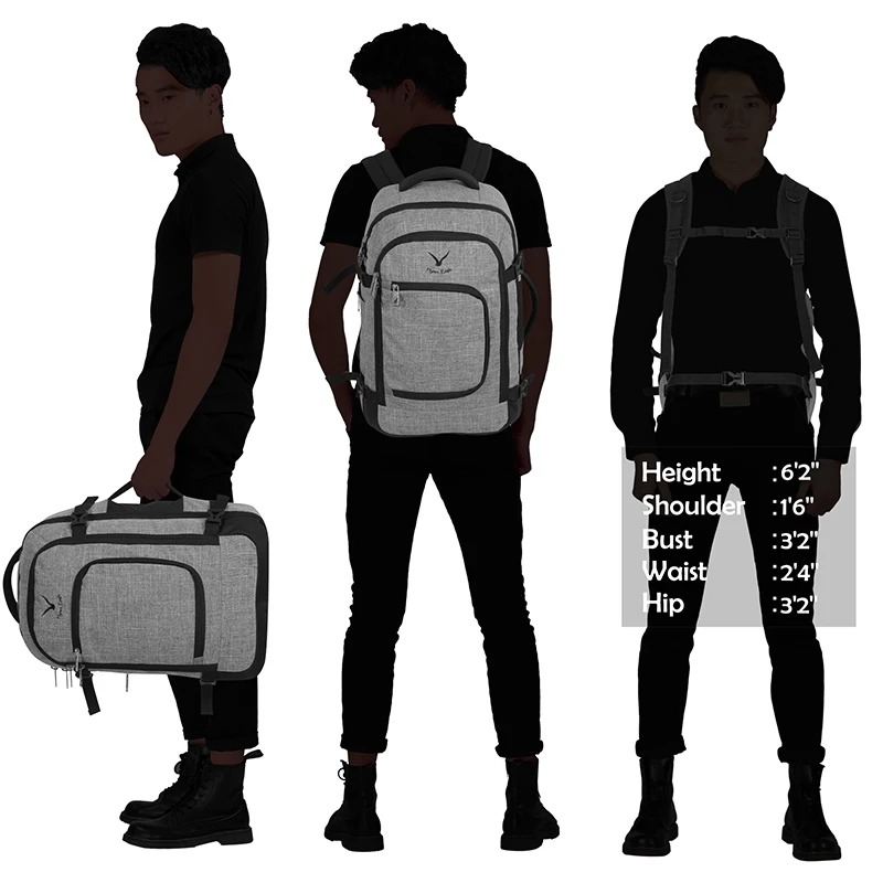 Винтажный водонепроницаемый рюкзак походный для ноутбука серый 40л одобренный