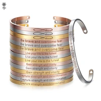 4mm gold color stainless steel bangles positive inspirational bracelet engraved quotes mantra bracelet cuff bangle for women