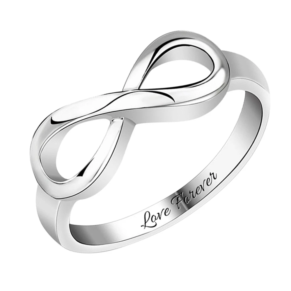 

Uonney Dropshipping Customized Engravable Silver Plated Infinity Symbol Ring For Women Christmas Xmas Valentine Birthday Gift