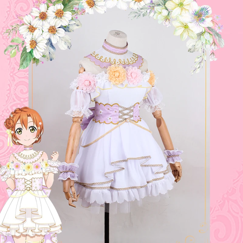 

The Anime Lovelive Hoshizora Rin Cosplay Flower Goddess Awakening Silk Flower Lolita Dress Full set