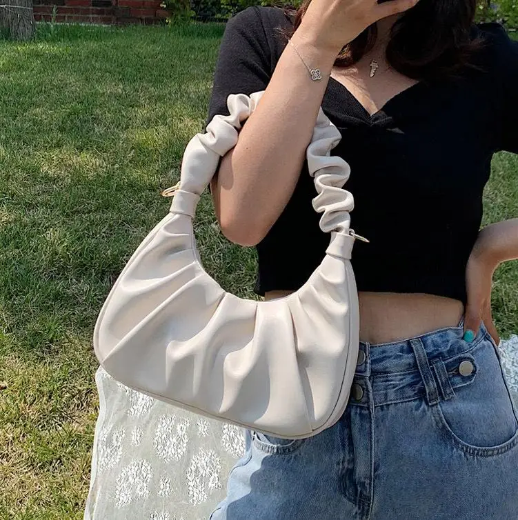 

Fashion Women Shoulder Bags Design Soft Folds Female Totes Small PU Leather Lady Crossbody Messenger Bags Ladies Handbags Bolsa