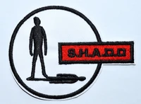 5 pcs ufo shado crew uniform embroidered iron on patch gerry anderson s h a d o about 10 7 5 cm