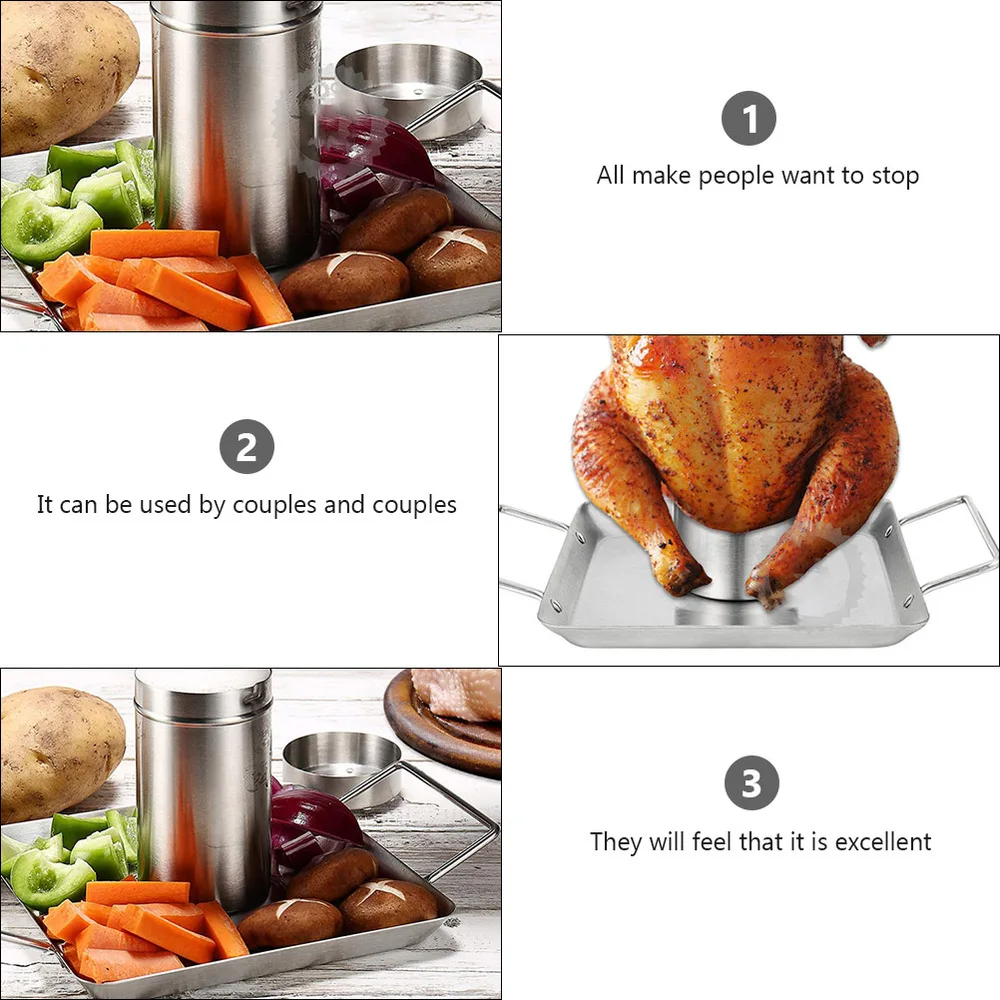 

Outdoor Camping Chicken Roasting Plate Stainless Steel Chicken Grill Rack