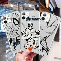marvels cool hero anime style phone case cover for iphone 13 11 pro max cases 12 8 7 6 s xr plus x xs se 2020 mini transpare