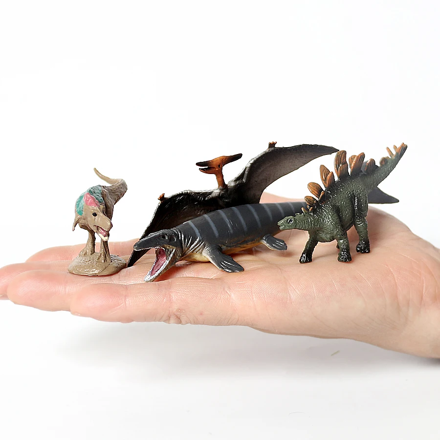 8PCS Mini Dinosaur Toys Figures Diplodocus Ankylosaurus Velociraptor Torosaurus Rex Tyrannosaurus Educational Animals Model Set - купить по