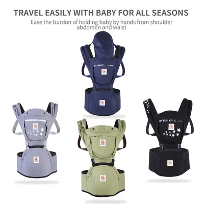 New 0-48 Month Ergonomic Baby Carrier Infant Hipseat 4 In 1 Front Facing Kangaroo Wrap Sling Travel Activity Gear Newborn