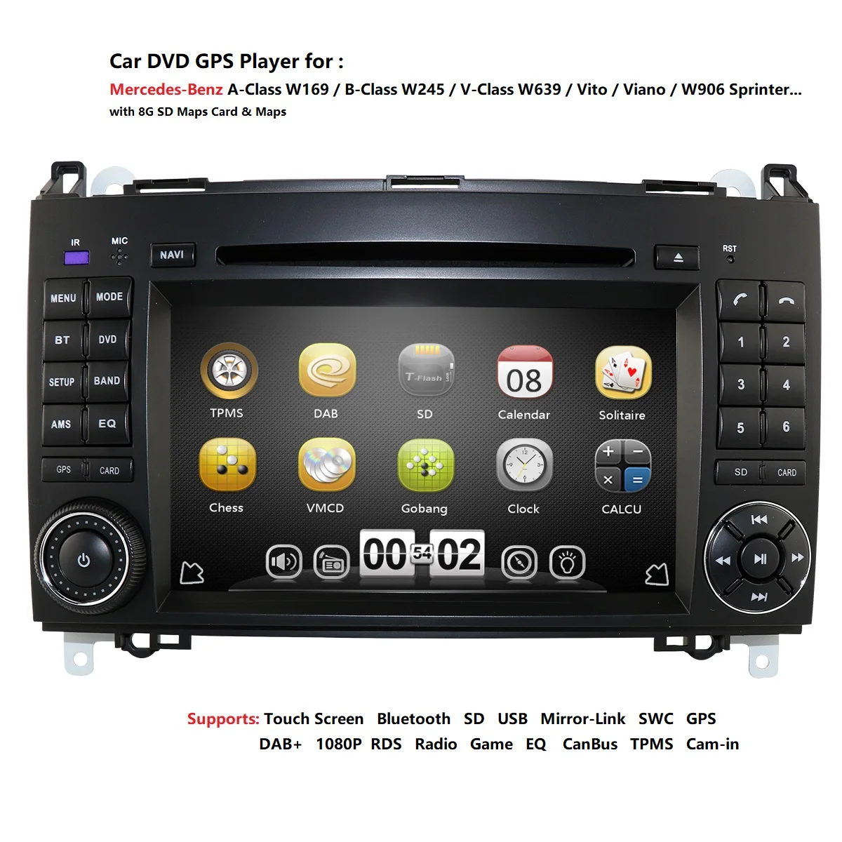 Автомагнитола 2 Din для Mercedes Benz B200 B Class W169 W245 Viano Vito W639 Sprinter W906 Bluetooth | Автомобили и