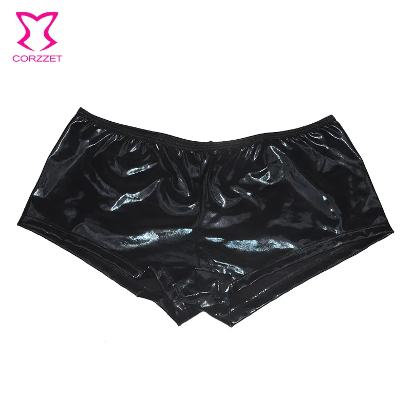 Шорты женские кожаные с завышенной талией пикантные облегающие повседневные
