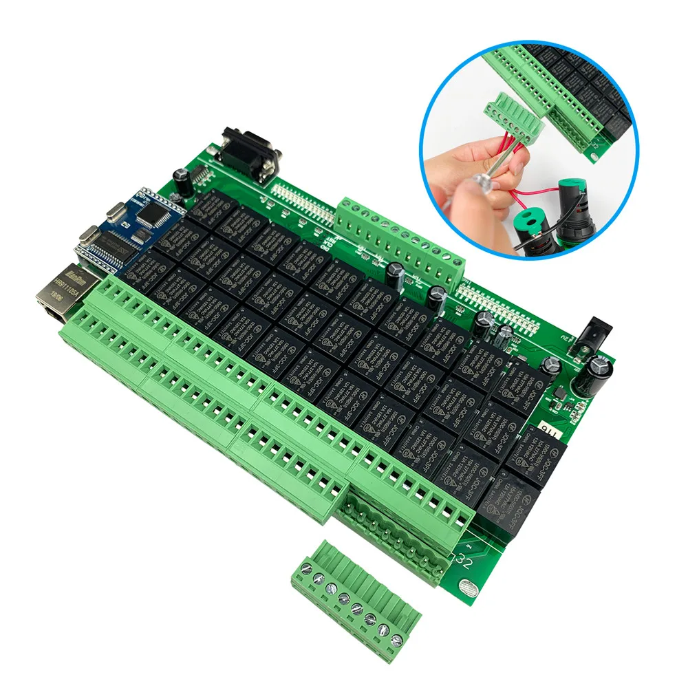 32 канала Ethernet триггерный релейный модуль с GPIO RJ45 RS232 TCP IP|Модули для умного дома| |