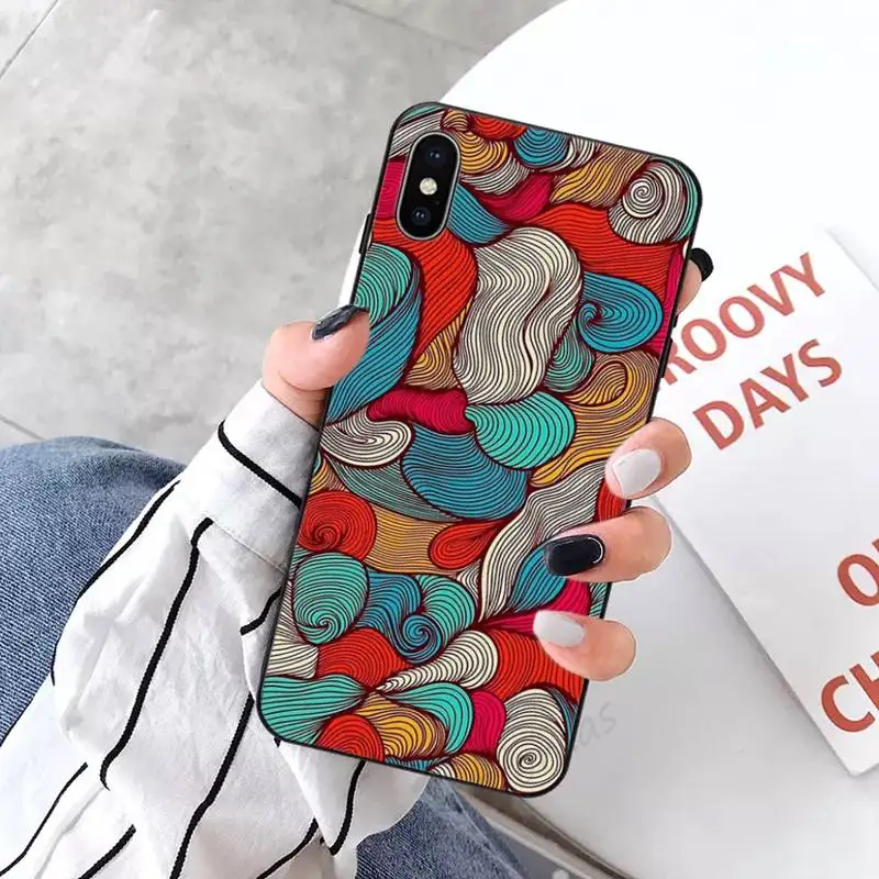 

African style fabric print colorful colorful Phone Case for iPhone 11 12 pro XS MAX 8 7 6 6S Plus X 5S SE 2020 XR