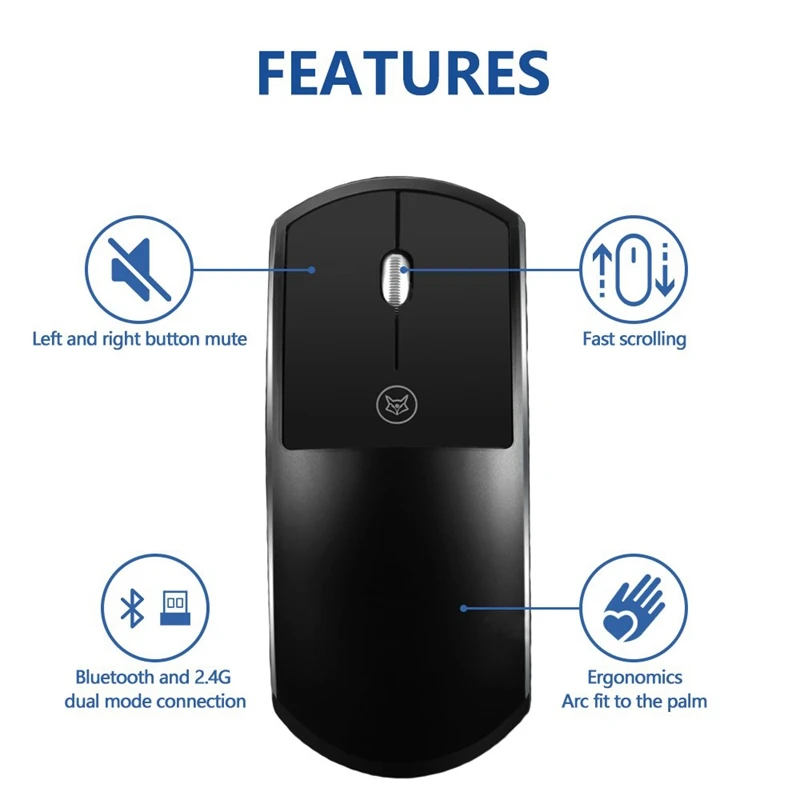 2 4 ГГц и Bluetooth 0 Двухрежимная перезаряжаемая мышь оптическая беспроводная для ПК