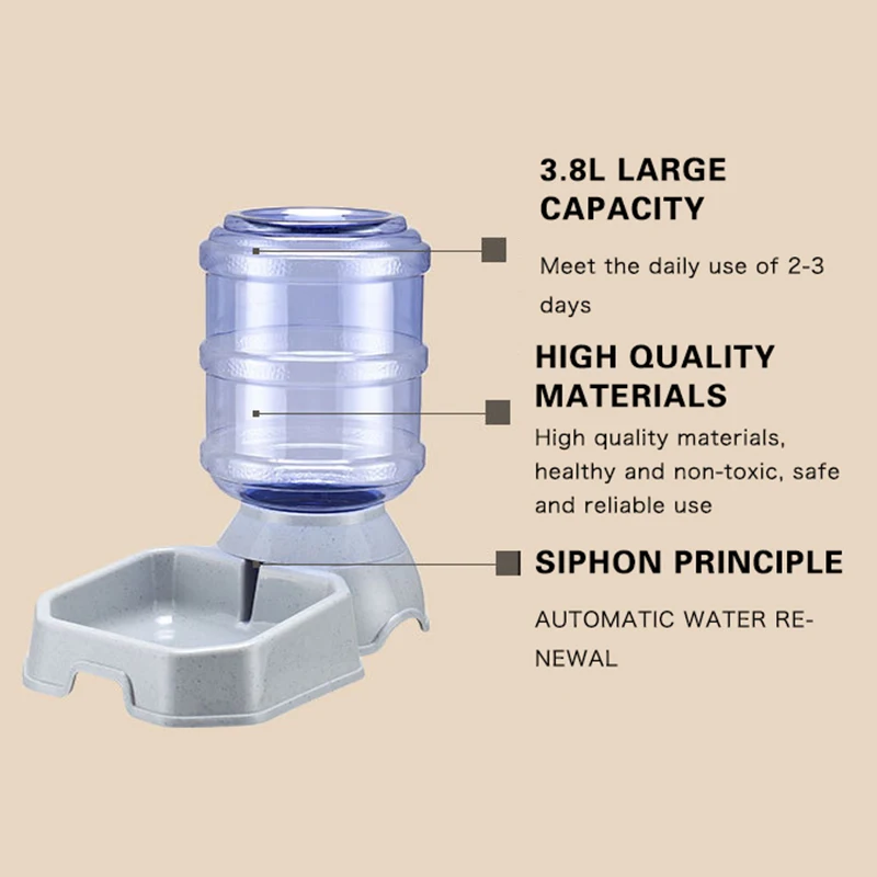 

Pet cat water feeder large capacity automatic feeder plastic dog water dispenser cat dog bowl 3.8L