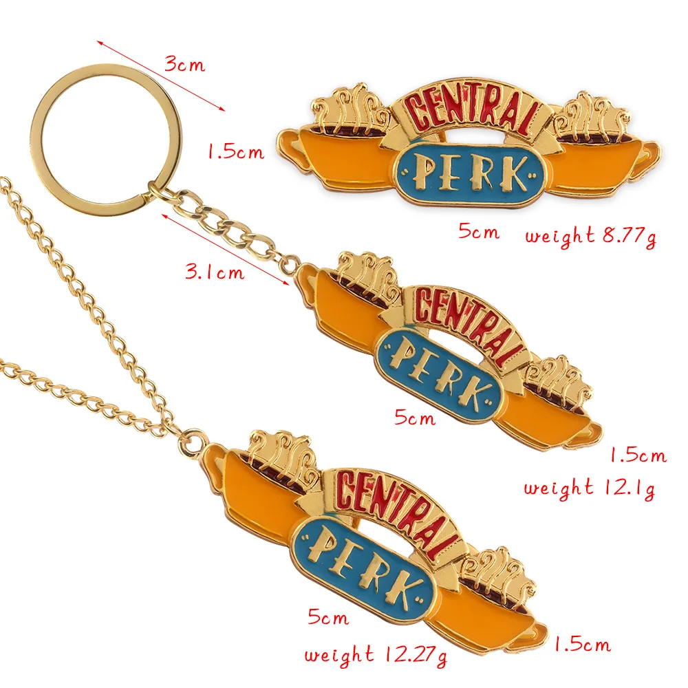 TV Show Friends Keychain Joey Penguin Chandler Rabbit Central Perk Coffee Time Collar For Best Friend Christmas Gift Jewelry images - 6